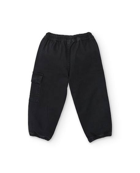 Jean garçon avec taille élastique et cordon de serrage Noir 2 - vertbaudet enfant 