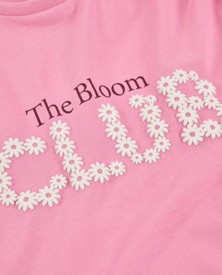 T-shirt de fille en maille avec broderie florale et manches longues Rose 4 - vertbaudet enfant 
