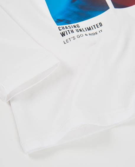 T-shirt garçon en maille avec imprimé frontal et manches longues Blanc 4 - vertbaudet enfant 