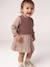 Robe 2 en 1 bébé fille manches longues chocolat 1 - vertbaudet enfant 
