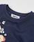 T-shirt de fille en maille avec imprimé floral latéral Bleu 3 - vertbaudet enfant 