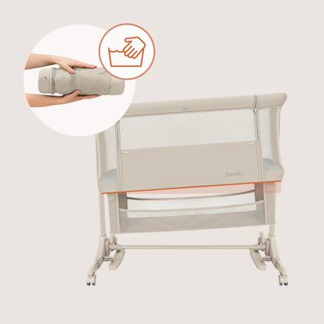 Lit cododo berceau 3en1 jodie réglable en hauteur et inclinaison avec matelas haute densité Beige cream+Beige taupe+Green graphite 6 - vertbaudet enfant 