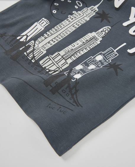 T-shirt garçon manches longues en jersey imprimé ville Gris 4 - vertbaudet enfant 