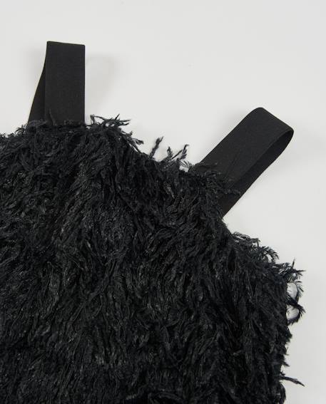 Robe fille avec texture plumage et bretelles Noir 3 - vertbaudet enfant 