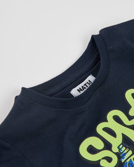 T-shirt garçon en jersey avec imprimé graffiti Bleu 3 - vertbaudet enfant 