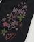 Pantalon fille en molleton à jambes larges et détails floraux Noir 4 - vertbaudet enfant 