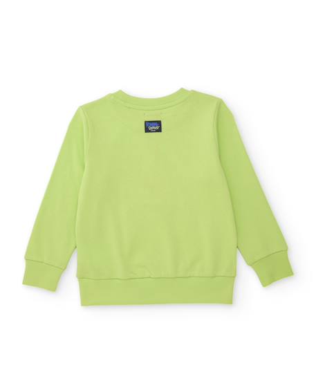 Sweat garçon en molleton avec imprimé frontal Vert 2 - vertbaudet enfant 