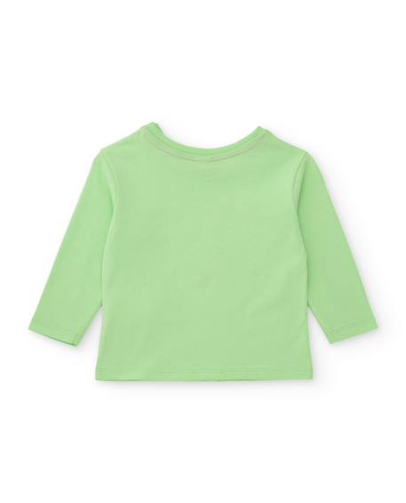 T-shirt en maille pour bébé garçon avec motif ludique et manches longues Vert 2 - vertbaudet enfant 