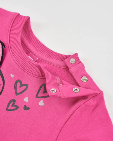 Robe bébé fille en jersey et molleton avec motif dinosaure et volant Rose 3 - vertbaudet enfant 