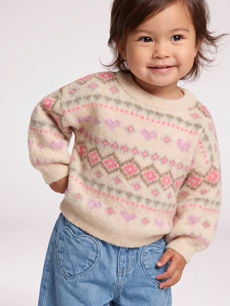 Pull bébé fille manches longues rose 2 - vertbaudet enfant 