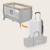Lit parapluie parc bébé 2en1 stefi plus 0-36 mois avec matelas haute densité et roulettes Green olive+Grey multicolor+Grey white+Pink yellow 23 - vertbaudet enfant 