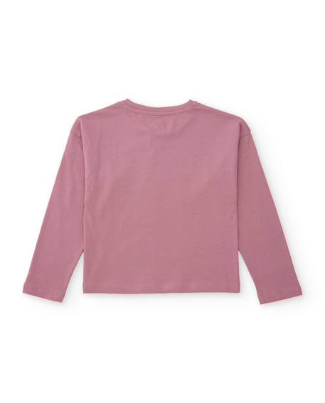 Ensemble pour fille en maille avec t-shirt imprimé et leggings assortis Rose 4 - vertbaudet enfant 