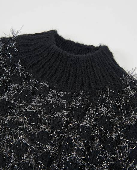 Pull fille en tricot avec détail en lurex Noir 3 - vertbaudet enfant 