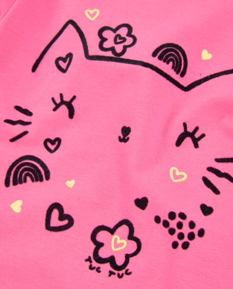 T-shirt bébé fille en jersey à motif ludique et manches longues Rose 3 - vertbaudet enfant 
