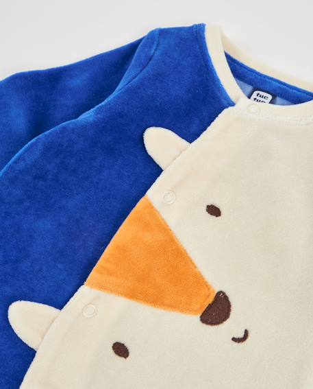 Barboteuse en maille pour bébé avec motif renard Bleu 3 - vertbaudet enfant 