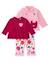Ensemble en peluche pour bébé de trois pièces avec détails brodés Rose 1 - vertbaudet enfant 