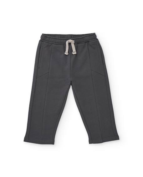 Pantalon de jogging garçon en molleton avec taille réglable Gris 1 - vertbaudet enfant 