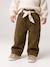 Pantalon large en velours ceinture à fleurs bébé olive+vieux rose 7 - vertbaudet enfant 