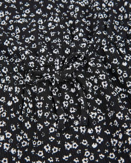 Robe fille en toile avec design floral et manches à volants Noir 5 - vertbaudet enfant 
