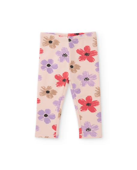 Ensemble en molleton pour fille avec sweat à motif floral et pantalon assorti Beige 3 - vertbaudet enfant 