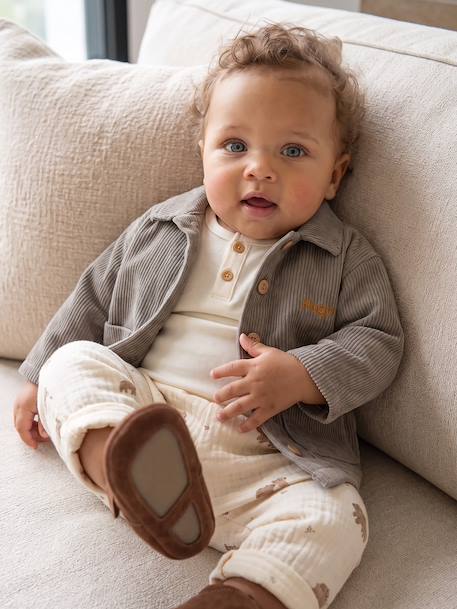 Ensemble surchemise et T-shirt bébé personnalisable kaki 13 - vertbaudet enfant 