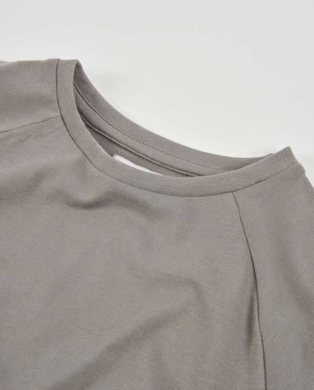 T-shirt fille en maille avec imprimé floral sur les manches Gris 3 - vertbaudet enfant 