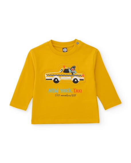 T-shirt garçon manches longues en jersey avec motif voiture Jaune 2 - vertbaudet enfant 