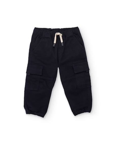 Pantalon cargo garçon en toile résistante avec poches Bleu 1 - vertbaudet enfant 