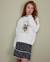 Sweat-shirt fille en molleton avec imprimé floral et coupe décontractée Blanc 1 - vertbaudet enfant 