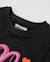 T-shirt fille en maille avec manches longues et design floral artistique Noir 3 - vertbaudet enfant 