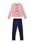 Ensemble fille en maille avec t-shirt à nœuds et leggings assortis Rose 1 - vertbaudet enfant 