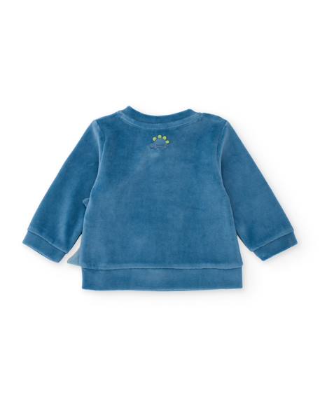 Ensemble bébé en maille avec dinosaure en relief Bleu 3 - vertbaudet enfant 