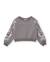 Sweat-shirt fille en molleton avec design floral en sequins sur les manches Gris 2 - vertbaudet enfant 