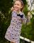 Robe fille en molleton imprimé animalier avec nœud Blanc 1 - vertbaudet enfant 