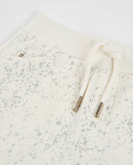 Pantalon pour fille en molleton avec coupe ample et imprimé subtil Blanc 3 - vertbaudet enfant 