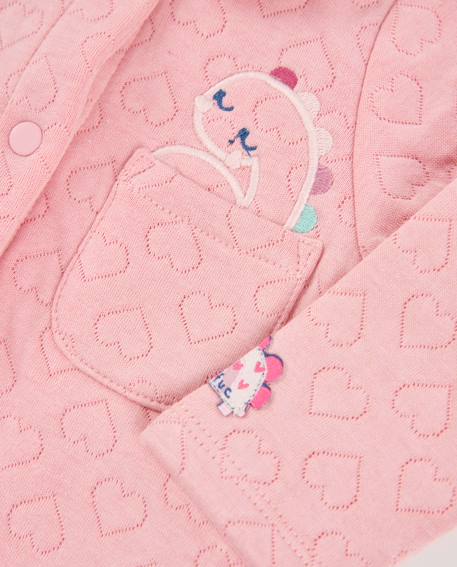 Barboteuse en maille pour bébé avec cœurs en relief Rose 3 - vertbaudet enfant 