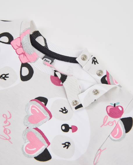 Sweat fille en molleton doux avec imprimé ludique Blanc 4 - vertbaudet enfant 