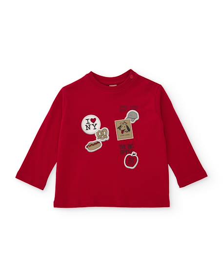 Ensemble pour garçon avec t-shirt à imprimé graphique et pantalon en molleton Rouge 2 - vertbaudet enfant 