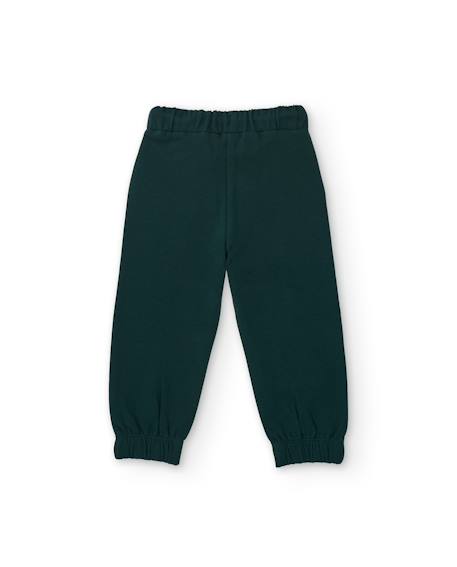 Pantalon de jogging garçon en molleton avec taille ajustable à cordon Vert 3 - vertbaudet enfant 