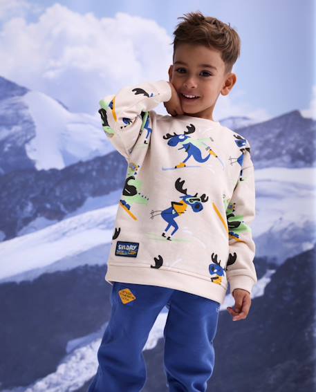 Pantalon en molleton pour bébé garçon avec poche imprimée Bleu 1 - vertbaudet enfant 