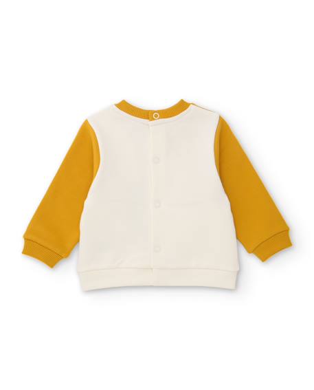 Ensemble en peluche pour bébé avec détail d'ours en relief Jaune 3 - vertbaudet enfant 