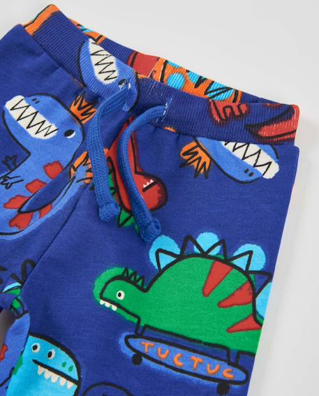 Pantalon de jogging bébé garçon en molleton à imprimé dinosaures et tissu résistant Bleu 4 - vertbaudet enfant 