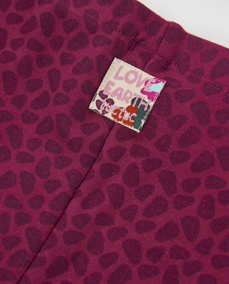 Pantalon fille en molleton imprimé léopard au toucher doux Rouge 5 - vertbaudet enfant 