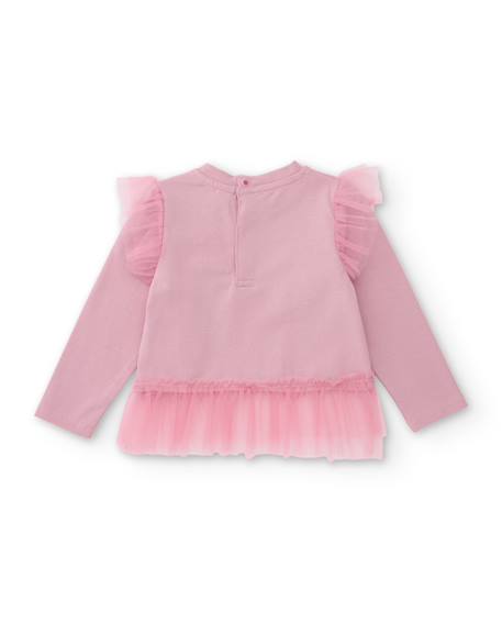 T-shirt bébé fille en jersey à volants et détails sequins Rose 2 - vertbaudet enfant 