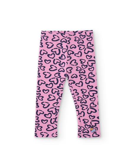 Ensemble fille en molleton avec sweat à cœurs et legging assorti Rose 4 - vertbaudet enfant 
