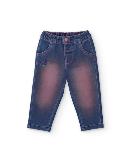 Jean fille coupe droite et taille ajustable Bleu 2 - vertbaudet enfant 