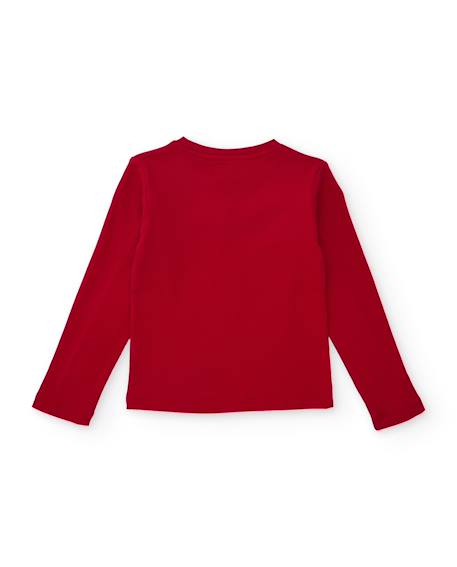 T-shirt pour fille en maille avec volants sur le devant Rouge 2 - vertbaudet enfant 