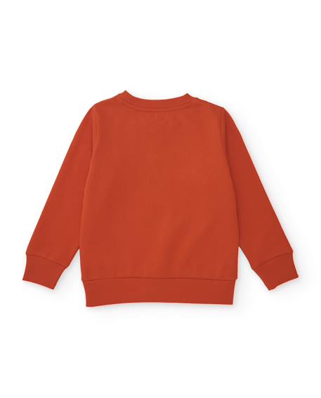 Sweat garçon en molleton avec imprimé chiens rockeurs Orange 2 - vertbaudet enfant 