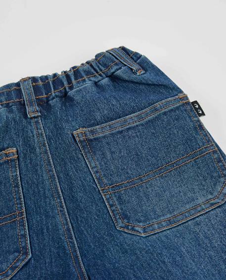 Jean garçon avec taille élastique et coupe droite Bleu 5 - vertbaudet enfant 