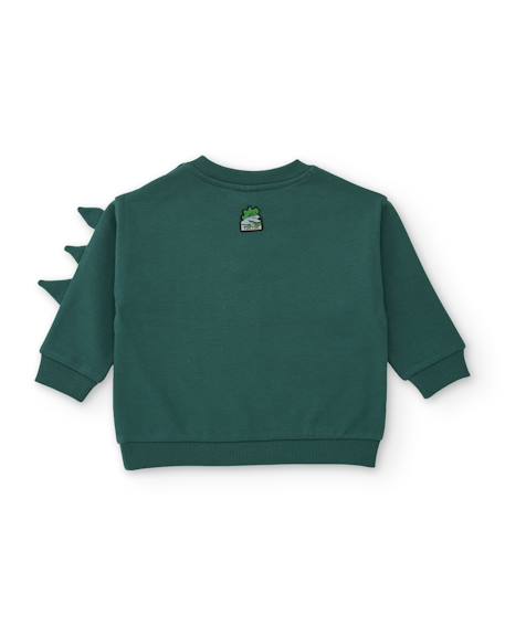 Sweat garçon en molleton doux à motif rhinocéros Vert 3 - vertbaudet enfant 